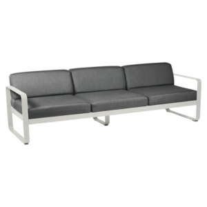 Fermob Bellevie 3-zits loungebank met graphite grey zitkussen-Clay Grey