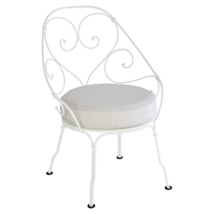 Fermob 1900 fauteuil met off-white zitkussen-Cotton white
