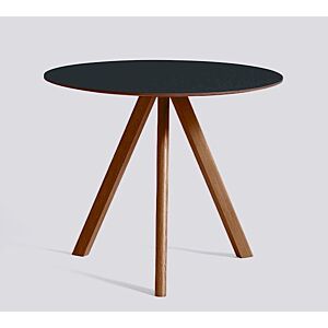 HAY Copenhague CPH20 Walnoot onderstel tafel-Dark grey-∅ 90 cm