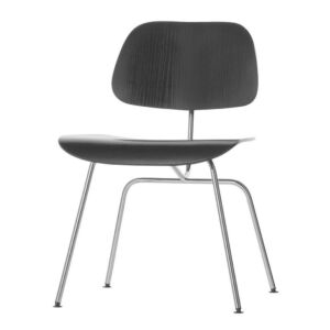 Vitra DCM stoel-Zwart essen-Hoogglans chroom