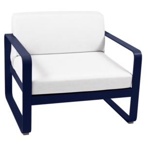 Fermob Bellevie fauteuil met off-white zitkussen-Deep Blue