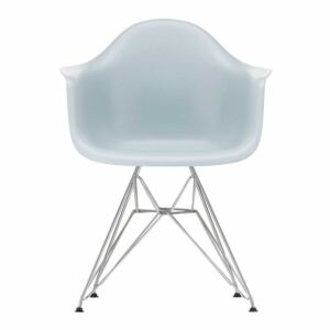 Vitra Eames DAR stoel met verchroomd onderstel-IJsgrijs