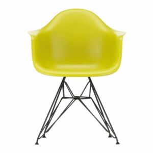 Vitra Eames DAR stoel zwart gepoedercoat onderstel-Mosterd geel