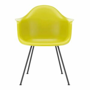 Vitra Eames DAX stoel met zwart onderstel-Mosterd geel