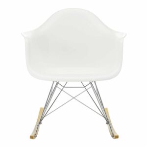 Vitra Eames RAR schommelstoel met verchroomd onderstel-Wit