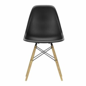 Vitra Eames DSW stoel met esdoorn gelig onderstel-Zwart