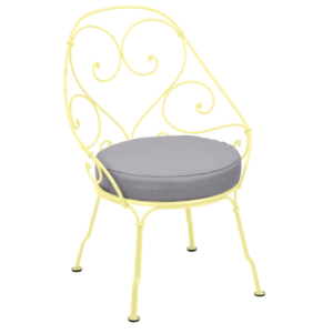 Fermob 1900 fauteuil met flannel grey zitkussen-Frosted Lemon