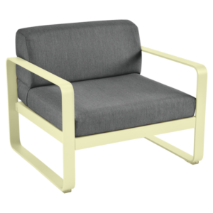 Fermob Bellevie fauteuil met graphite grey zitkussen-Frosted Lemon