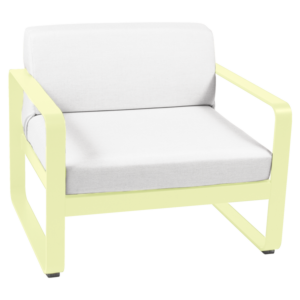 Fermob Bellevie fauteuil met off-white zitkussen-Frosted Lemon