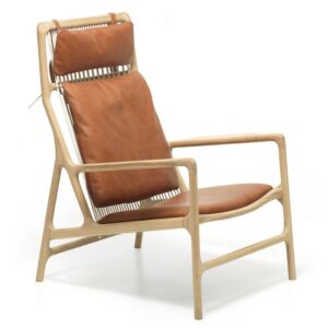 Gazzda Dedo Dakar leather Lounge chair stoel-Whiskey 2732