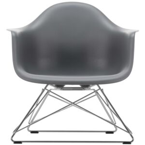 Vitra Eames LAR loungestoel met verchroomd onderstel-Graniet grijs