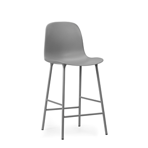 Normann Copenhagen Form Bar Chair barkruk stalen onderstel -Grey-Zithoogte 65 cm