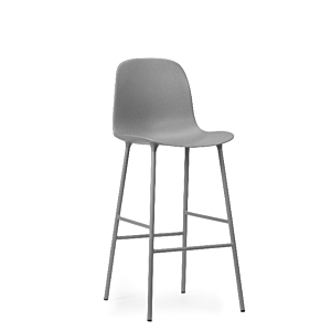 Normann Copenhagen Form Bar Chair barkruk stalen onderstel -Grey-Zithoogte 75 cm