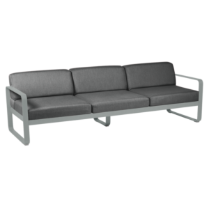 Fermob Bellevie 3-zits loungebank met graphite grey zitkussen-Lapilli Grey