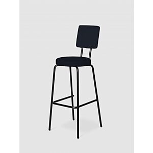 Puik Option Barstool barkruk Zithoogte 65 cm-Zwart-Ronde zit, vierkante rug