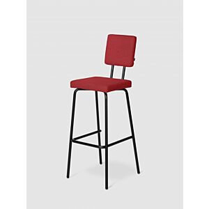 Puik Option Barstool barkruk  Zithoogte 75 cm-Terracotta-Vierkante zit, vierkante rug