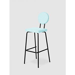 Puik Option Barstool barkruk Zithoogte 65 cm-Vierkante zit, ronde rug-Licht blauw