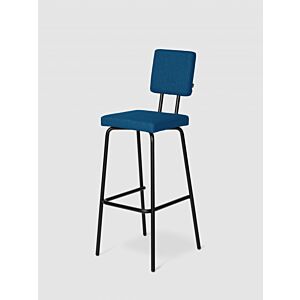 Puik Option Barstool barkruk Zithoogte 65 cm-Donker blauw-Vierkante zit, vierkante rug