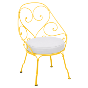 Fermob 1900 fauteuil met off-white zitkussen-Honey