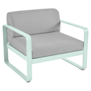 Fermob Bellevie fauteuil met flannel grey zitkussen-Ice Mint
