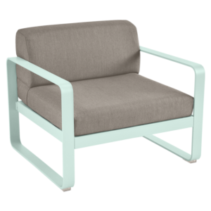 Fermob Bellevie fauteuil met grey taupe zitkussen-Ice Mint