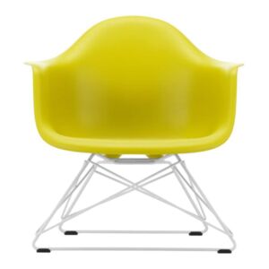 Vitra Eames LAR loungestoel met wit onderstel-Mosterd