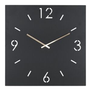 Spinder Design Time vierkant wandklok-Zwart-60x60 cm