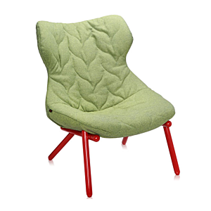 Kartell Foliage stoel-Frame rood-Trevira groen