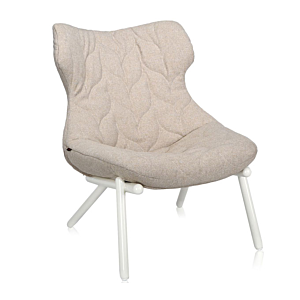 Kartell Foliage stoel-Frame wit-Trevira beige