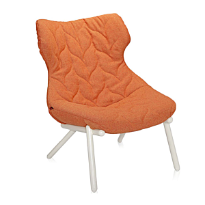 Kartell Foliage stoel-Frame wit-Trevira oranje