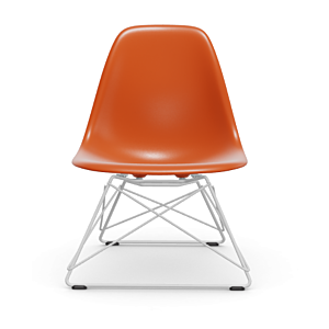 Vitra Eames LSR loungestoel met wit onderstel-Rusty oranje