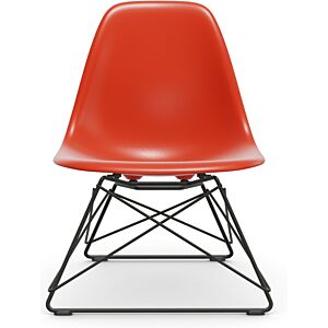 Vitra Eames LSR loungestoel met zwart onderstel-Poppy red