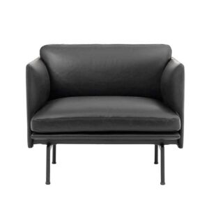 muuto Outline studio fauteuil-Leer Silk / zwart