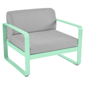 Fermob Bellevie fauteuil met flannel grey zitkussen-Opaline Green