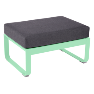 Fermob Bellevie 1-zits voetenbank met graphite grey zitkussen-Opaline Green
