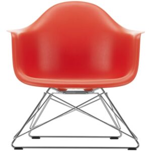 Vitra Eames LAR loungestoel met verchroomd onderstel-Poppy red