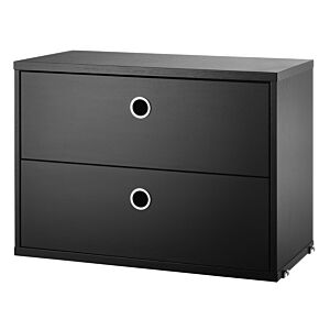 String Chest with Drawers ladekast-58x30x42 cm-Black Stained Ash