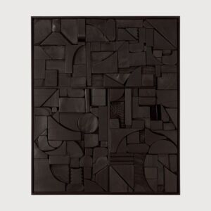 Ethnicraft Bricks muurdecoratie rechthoekig-60x50-Black