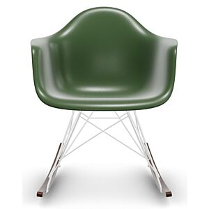 Vitra Eames RAR schommelstoel met wit onderstel-Forest-Esdoorn donker