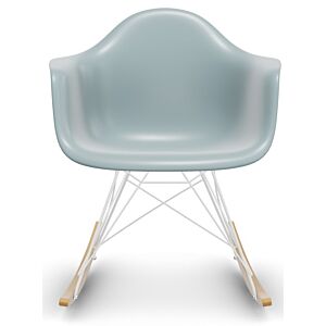 Vitra Eames RAR schommelstoel met wit onderstel-IJsgrijs-Esdoorn goud