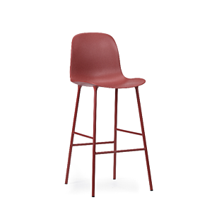 Normann Copenhagen Form Bar Chair barkruk stalen onderstel -Red-Zithoogte 65 cm