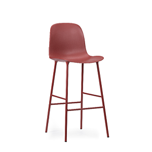 Normann Copenhagen Form Bar Chair barkruk stalen onderstel -Red-Zithoogte 75 cm