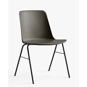 &amp;tradition Rely HW26 stoel zwart onderstel-Stone grey