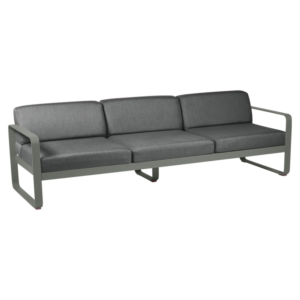 Fermob Bellevie 3-zits loungebank met graphite grey zitkussen-Rosemary