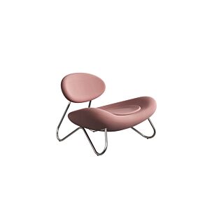 WOUD Meadow lounge stoel-Vidar roze-Chrome-plated steel