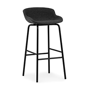 Normann Copenhagen Hyg barkruk full upholstery-Zwart-Zithoogte 75 cm