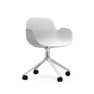 Normann Copenhagen Form Swivel bureaustoel aluminium onderstel-White