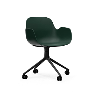 Normann Copenhagen Form Swivel bureaustoel zwart aluminium onderstel-Green