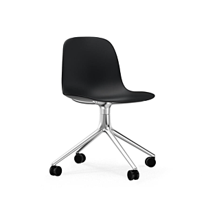 Normann Copenhagen Form Swivel zonder arm bureaustoel aluminium onderstel-Black