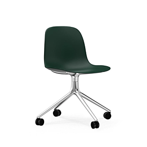 Normann Copenhagen Form Swivel zonder arm bureaustoel aluminium onderstel-Green